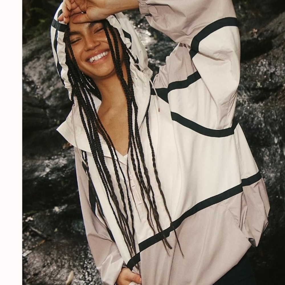 Free People Hooded Windbreaker Jacket